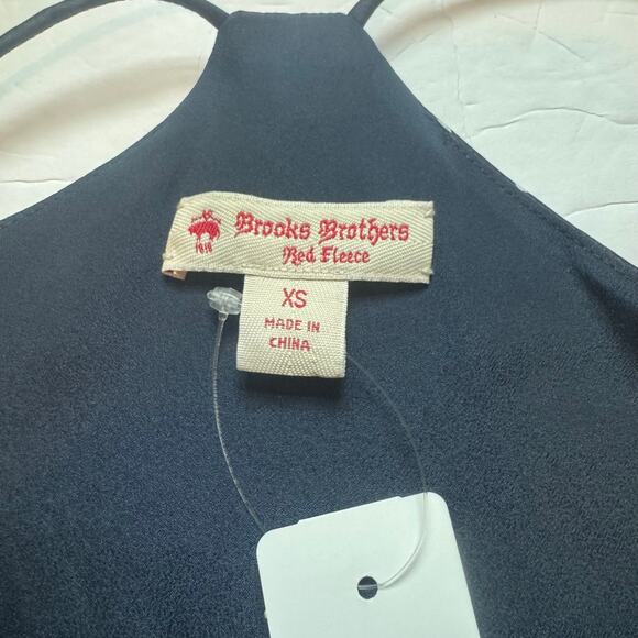 NWT $98 Brooks Brothers Red Fleece Women's Silk Tank Top XS‎ Blue Polka Dot Y2K - Picture 4 of 8